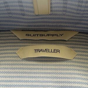 Suitsupply Men's Striped Blue Dress Shirt